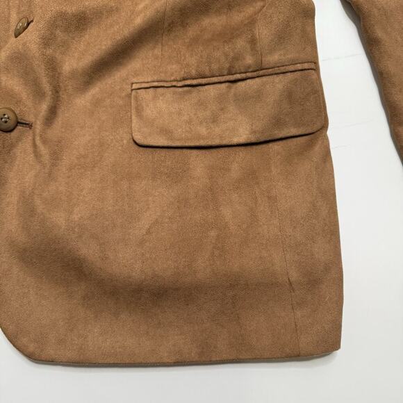 Egon Von Furstenburg Vegan Suede Camel Men’s Sport Coat Blazer Tan Brown Sz 40 S - Picture 7 of 13